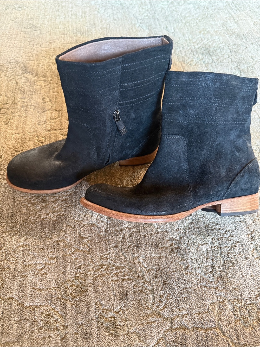 Alberto Fermani Black Suede Side-Zip Ankle Boots EU 37 US 6.5–7 Made in Italy.